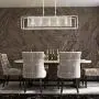 Moooni Modern Rectangle Crystal Chandeliers Hollow Style Rectangular Pendant Ceiling Light Fixture for Dining Room Kitchen Island L35.4”x W8” x H8”