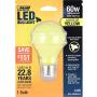 FEIT Electric A19/BUG/LED Non-Dimmable Led Bug Light, 5 W, 120 V, 400 Lumens, 2.35 In Dia, 4'' H x D, Yellow