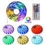 Ksipze RGB Led Strip Lights 50ft Color Changing with 44 Key Remote Kit for Room Bedroom Kitchen Home Indoor