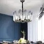 Glass Ceiling Lights,10 Lights Ceiling Lighting, Designer Chandelier Peacock Feather Creative Clear Glass Lampshade Contemporary Living Room Lamp, Luxurious Post-Modern Funky Dining Room Villa Lamp