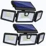 TonyEst Solar Lights Outdoor, Wide Angle 132 LED Solar Motion Sensor Lights Adjustable Waterproof Outdoor Security Lighting 6500K Solar Wall Light with 3 Modes, Bright Light for Yard Garage (2 Pack)