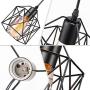 Industrial Pendant Lighting Licperron E26 Base Edison Metal Caged Vintage Hanging Pendant 3-Lights Rustic Pendant Light Fixture for Kitchen Dining Room Bar Hotel