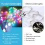 Curtain Lights Fairy String Lights, 9.8 Feet 300 Led 8 Color Changing with Remote 11 Mode Waterproof Backdrop Wall Hanging Dripping Twinkle Lights for Bedroom Decor Dorm Indoor Outdoor Christmas Party