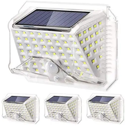 CAMMILE Solar Lights Outdoor 90 LED, 3 Optional Modes Wireless Motion Sensor Outdoor Light, Solar Security Lights IP65 Waterproof for Front Door, Yard, Garden Patio, Deck (4Pack) CAMMILE Solar Lights Outdoor 90 LED, 3 Optional Modes Wireless Motion Sensor Outdoor Light, Solar Security Lights IP65 Waterproof for Front Door, Yard, Garden Patio, Deck (4Pack)