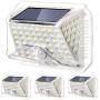 CAMMILE Solar Lights Outdoor 90 LED, 3 Optional Modes Wireless Motion Sensor Outdoor Light, Solar Security Lights IP65 Waterproof for Front Door, Yard, Garden Patio, Deck (4Pack)