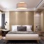 Ceiling Light Modern Fabric Pendant Light Shade Flush Mount, Large Grey Drum Lampshade, Round Pendant Lamp, for Bedroom Living Room, Flush Chrome Matt, 3 Bulb, E26