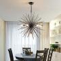 Sputnik Chandelier Ceiling Lighting 7 Lights Pendant Lamp Fixture with Black Metal Finish for Dining Room,Bedroom,Kitchen (Black)