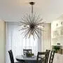 Sputnik Chandelier Ceiling Lighting 7 Lights Pendant Lamp Fixture with Black Metal Finish for Dining Room,Bedroom,Kitchen (Black)