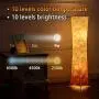 Floor Lamp, CHIPHY 39'' dimmable Standing Lamp, 7 Colors Changing LED Bulbs and 10 Levels Brightness and Color Temperature, Remote Control, Red Fabric Shade, Modern for Bedroom, Kids Room, Play Room