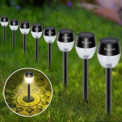 Solar Outdoor Lights Pathway, Solar Garden Light, Waterproof Sun Powered Landscape Lighting Kit for Yard, Lawn, Patio 8 Pack