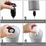 Focondot Table Lamp, Bedside Nightstand Lamps with Dual USB Charging Ports & an AC Outlet, USB Lamp Set of 2 with Gray Cylinder Shade, Stylish Desk Lamp for Bedroom Living Room Office (Grey)