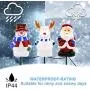 Christmas Decorations Pathway Light Outdoor, Waterproof Landscape Path Lights Decor 3 in 1 Snowman Santa Reindeer Outdoor Stake Decoration for Patio, Yard, Garden, Lawn Decoration