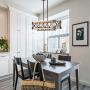 Farmhouse Rectangle Wood Metal Vintage Pendant Light, Industrial Kitchen Island Hanging Pendant Lighting with 5 Lamp Socket, Rustic Farmhouse Pendant Lamp