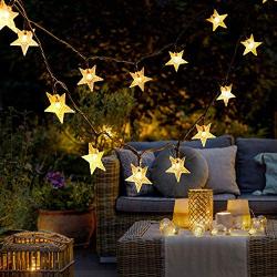 Solar Star String Lights 59 Ft 110 LED, Outdoor String Light Solar and USB Powered, 8 Modes Decorative LED Twinkle Fairy Light Waterproof for Garden, Patio, Wedding, Party, Christmas Tree (Warm White)