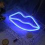 Lip Shaped Neon Signs for Wall Decor,USB or Battery Decor Light,Neon Lights for Bedroom,LED Sign Neon Light for Bar,Christmas,Party,Kids,Girls Living Room(Blue)