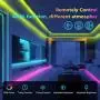 65.6FT/20m LED Strip Lights with Bluetooth Controller Music Sync Color Changing Rope Light RGB 5050SMD 360 LEDs for Bedroom, Party, Home Decoration Non-Waterproof