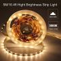 LED Strip Lights Warm White, CT CAPETRONIX 16.4ft 12V LED Night Lights Strip Kit for Bedroom, 3000K 300 LEDs Flexible Tape Lights for Home, Room, Ceiling, TV Back, Display Case, Closet, Shelves, DIY