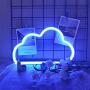 LED Neon Light Sign Blue Cloud Neon Sign and Warm White Lightning Neon Sign Combination Hanging Neon Light Battery/USB Operated Neon Night Signs Neon Lightning for Room Wedding Home Party Decor