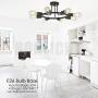 BONLICHT 8 Lights Semi Flush Mount Sputnik Ceiling Light Modern Metal Chandelier Lighting Black Industrial Vintage Sputnik Light Fixtures for Kitchen Island Dining Room Foyer Bedroom