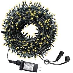 HYH Christmas String Lights 105Ft 300 LEDs with UL Certified End-to-End Expandable Plug, 8 Modes Waterproof Outdoor Indoor Fairy String Lights for Party, Christmas Tree, Holiday Decoration(Warm White)