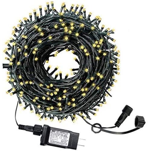 HYH Christmas String Lights 105Ft 300 LEDs with UL Certified End-to-End Expandable Plug, 8 Modes Waterproof Outdoor Indoor Fairy String Lights for Party, Christmas Tree, Holiday Decoration(Warm White)