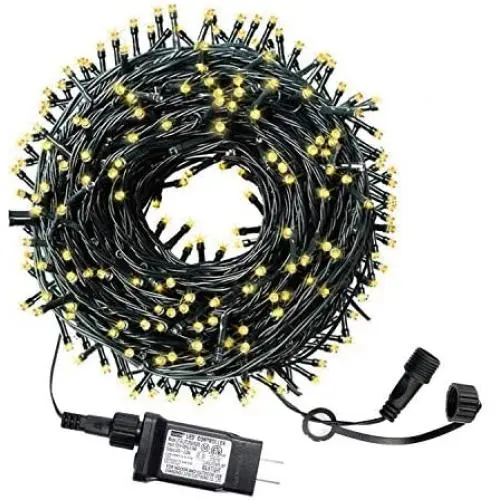 HYH Christmas String Lights 105Ft 300 LEDs with UL Certified End-to-End Expandable Plug, 8 Modes Waterproof Outdoor Indoor Fairy String Lights for Party, Christmas Tree, Holiday Decoration(Warm White)