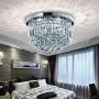 Modern K9 Crystal Raindrop Chandelier Lighting Flush Mount LED Ceiling Light Fixture Pendant Lamp for Dining Room Bathroom Bedroom Living Room (Crystal Ceiling light1)