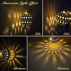 LED Globe String Lights, Decorative Moroccan Orb, 20 Big Golden Metal Balls, Bright Warm Lights, Battery Powered