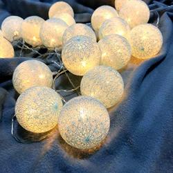 Gladworts Decorative String Lights for Bedroom Decor, Battery Operated Globe Hanging Light Blue Night Lights Indoor Kids, Childrens Canopy Lights, 10ft