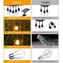 FOXLUX Solar String Lights - 48 ft LED Outdoor String Lights - Shatterproof, Waterproof Pergola Lights - 15 Hanging Sockets, Light Sensor, S14 Edison Bulb - Decor for Patio, Backyard, Garden - Update