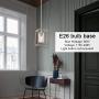 VINLUZ One Light Chandeliers Fixture Brushed Nickel Modern Pendant Kitchen Lighting with Clear Glass Shade Dining Room Lighting Fixtures Hanging Contemporary Lamp Semi Flush Mount Ceiling Lights