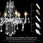 Tangkula Crystal Chandelier, 6 Light Ceiling Lighting Fixture, Vintage Style Crystal Pendant Lamp for Bedroom Dining Living Room, Flush Mount, Elegant Crystal Raindrop Chandelier (Transparent)