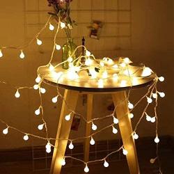 RaThun LED String Lights,Plug in String Lights,49ft 100 LED 8 Modes Waterproof Globe Lights,Perfect for Indoor and Outdoor Use with 30V Low Voltage Transformer,Extendable,UL588 Approved (Warm White)