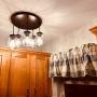 EUL Rustic Mason Jar Semi Flush Mount Ceiling Light 5-Light Pendant Lighting Fixture Oil Rubbed Bronze