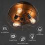 Tangkula Semi Flush Mount Ceiling Light, 3-Light Industrial Style Rustic Ceiling Light Fixture with Iron Metal Cage Lampshade, Vintage Ceiling Lighting Lamp for Home Kitchen Entryway Dining Room