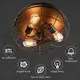 Tangkula Semi Flush Mount Ceiling Light, 3-Light Industrial Style Rustic Ceiling Light Fixture with Iron Metal Cage Lampshade, Vintage Ceiling Lighting Lamp for Home Kitchen Entryway Dining Room