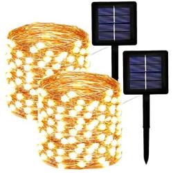 EXF 2-Pack Solar String Lights Outdoor, Upgraded Super Bright & Durable 240LED Solar Christmas Lights Outdoor, IP65 Waterproof Copper Wire 8 Modes Starbright Solar Lights for Christmas Garden Tree