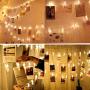 40 LEDs 20 Photo Clips String Fairy lights Battery Powered Decoration for Living Room Bedroom Indoor Christmas Party Wedding for Photo Picture Hanging display,3AA Battery Operated (13ft Warm White)