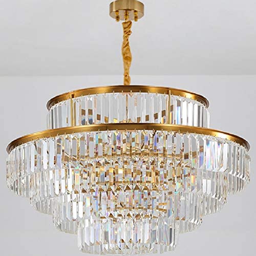 Modern Crystal Chandelier Ceiling Light, EternalUS Chandelier Pendant Lighting, Luxury Chandelier Light Fixture For Kitchen Bedroom Dining Room Living Room, Dia 24 Inch