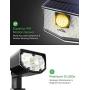 LITOM 12 LEDs Solar landscape Lights Outdoor Cold White + 60 LEDs Solar Motion Sensor Lights Cool White, IP67 Waterproof Solar Powered Security Wall Lights for Yard Garden Driveway Garage Fence 4 Pack