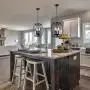 Infront 3-Light Farmhouse Black Chandelier Hanging Lights Modern Pendant Kitchen Lighting Dining Room Lighting Fixtures Hanging Lamp Ceiling Lights Semi Flush Mount