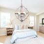 Zicbol Farmhouse Chandelier 4-Light Candle Style Metal Vintage Pendant Light Rustic Chandelier Lighting Fixture for Dining Room, Living Room, Bedroom, Hallways, Island, Restaurant UL Chrome
