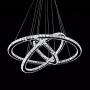 MEEROSEE Crystal Chandeliers Modern LED Ceiling Lights Fixtures Chandelier Lighting Dining Room Pendant Lights Contemporary 3 Rings Adjustable Stainless Steel Cable DIY Design