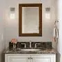 VINLUZ Modern Glass Wall Sconces Lighting Brushed Nickel Finished 1-Lights Bathroom Vintage Wall Light Fixtures Vanity, Indoor Porch Lights Hallway Bedroom Dining Room