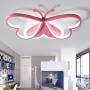 LAKIQ Lovely Butterfly Dimmable LED Flush Mount Ceiling Light for Kids Room Modern Remote Control LED Ceiling Lamp Close to Ceiling Light Fixture for Bedroom Living Room(Pink,Stepless Dimming)