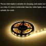 JUNWEN Flexible LED Strip Lights, Warm White,16.4ft 300LEDS 2835 LED Ribbon, String Light, 12V Tape Lights, Non Waterproof, Under Cabinet Childrens Rooms Hallway Staircase Corridor Collectable
