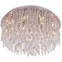 Modern Crystal Raindrop Chandelier Lighting Flush Mount LED Ceiling Light Fixture Pendant Lamp for Dining Room Bathroom Bedroom Living Room G4 Bulbs