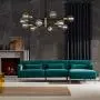 Modern Sputnik Chandelier, KAISITE Black and Gold Chandelier with 3 Spare Rod and Universal Joints, Mid Century Slope Mounted Pendant Light for Kitchen Dining Room Living Room Bedroom.12-Lights