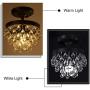Wellmet Mini Crystal Chandelier, Single Light Semi Flush Mount Crystal Lights for Hallway, Small Close to Ceiling Lighting Fixture for Foyer, Bedroom, Kitchen, Bar, 12.20''Hx10.08''W