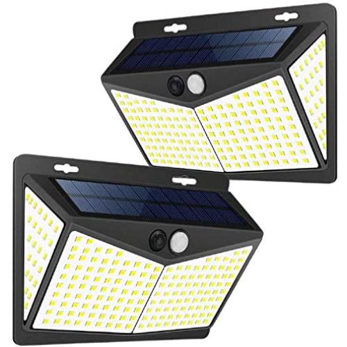 Solar Light Outdoor 208 LED, 3 Modes Wireless Motion Sensor Light Solar Powered Security Night Flood Lights IP65 Waterproof with 270°Wide Angle for Patio Yard Deck Garden Porch (2pack)
